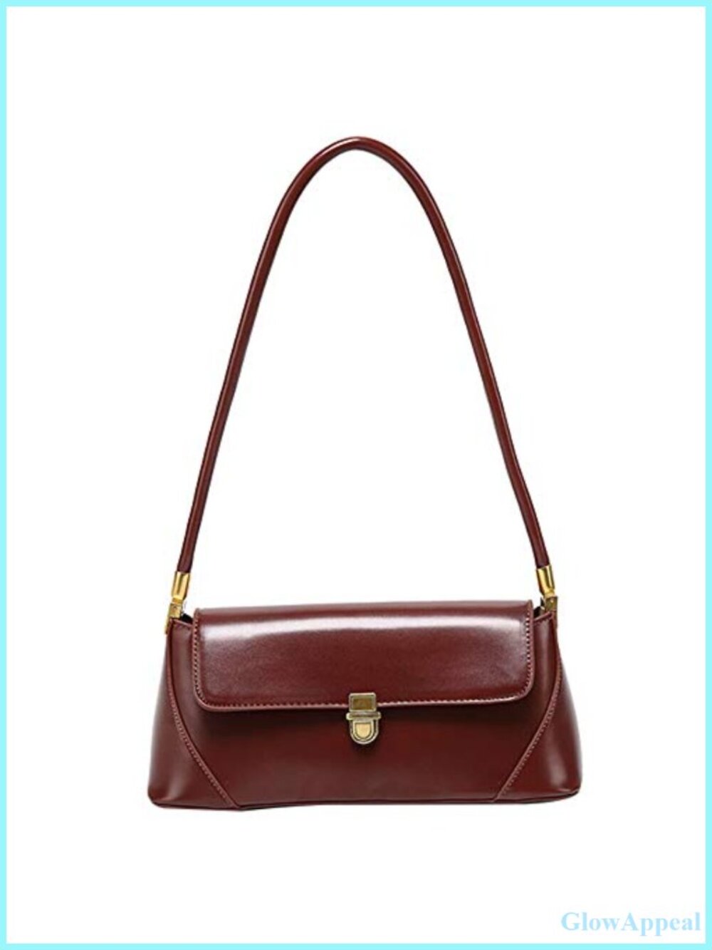 Small Clutch Shoulder Bag PU Leather Mini Tote Handbag Purse Buckle Closure